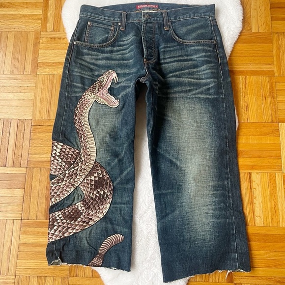 Misplaced Cowboy Other - MISPLACED COWBOY embroidered denim